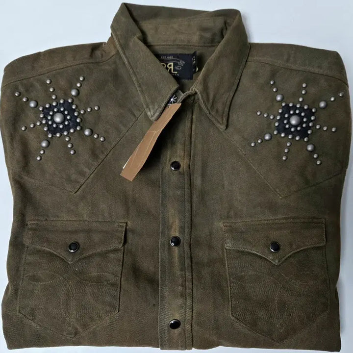 [BUNJANG] RRL Studded Denim Western Shirt / RRL 더블알엘 스터드 데님 웨스턴 셔츠 S