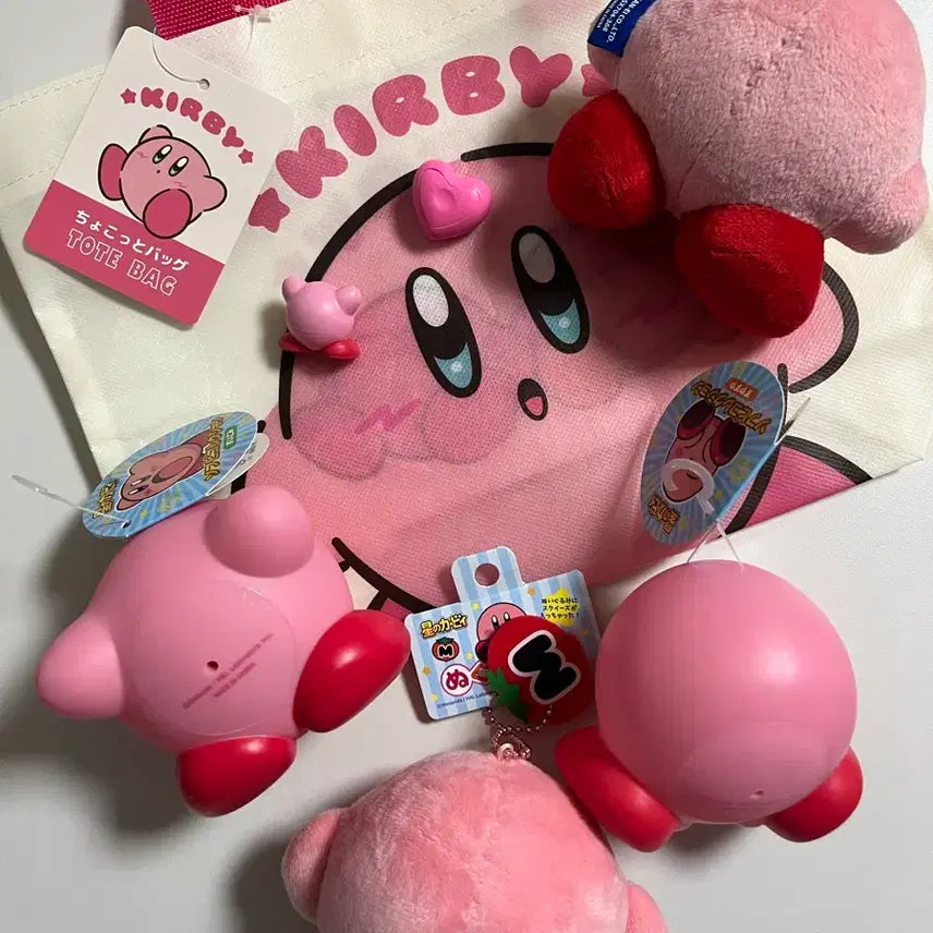 [BUNJANG] Kirby Big Size Soft Vinyl Figure Keychain Bundle Set / 일괄) 별의 커비 피규어 인형 소프비 빅사이즈 빅소프비 키링 하트 가방