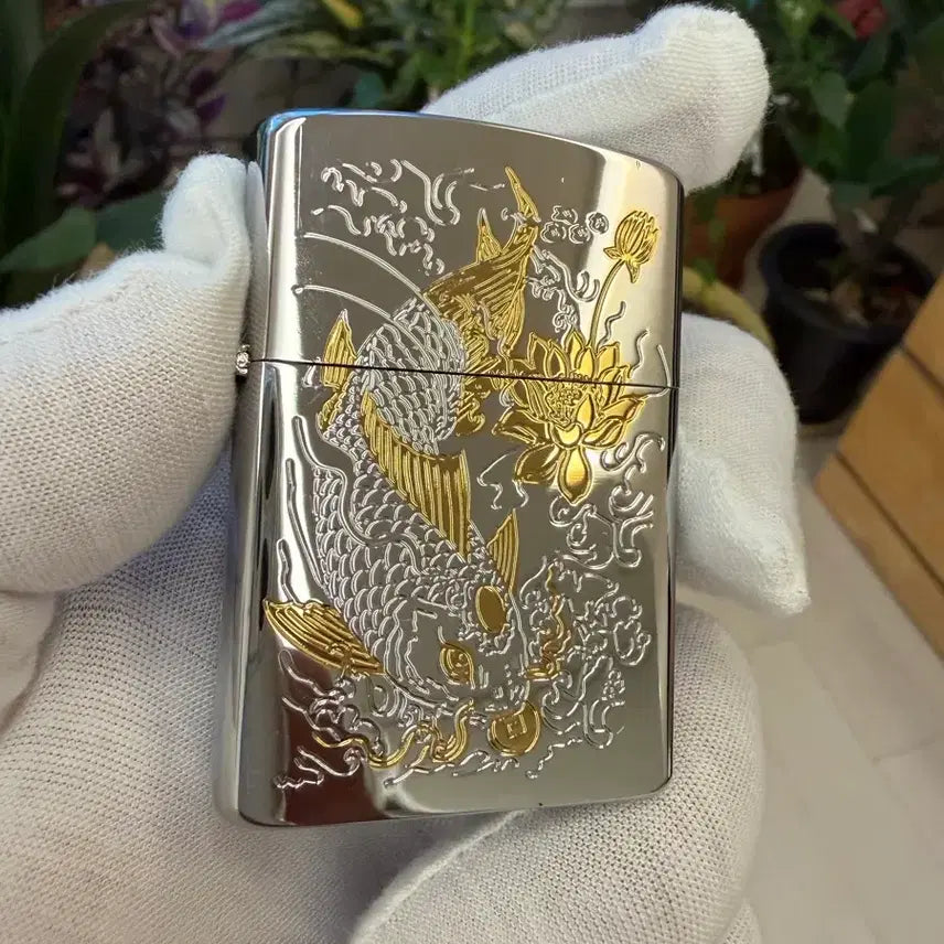 [BUNJANG] ZORRO Oil Lighter with Gold Engraving / 오일라이터