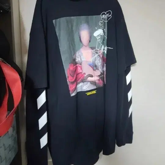 [BUNJANG] Off-White Mariana Print Layered Hoodie Black XL / 오프화이트 마리아나 프린트 레이어드 후드티 블랙 XL