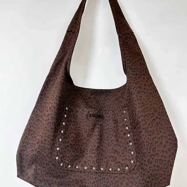 [BUNJANG] AESPA Dirty Work Leopard Hobo Bag - Brown / AESPA 에스파 더티워크 호피 호보백 브라운 가방