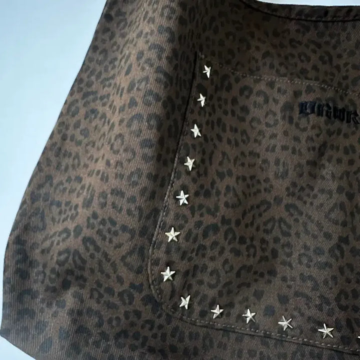[BUNJANG] AESPA Dirty Work Leopard Hobo Bag - Brown / AESPA 에스파 더티워크 호피 호보백 브라운 가방