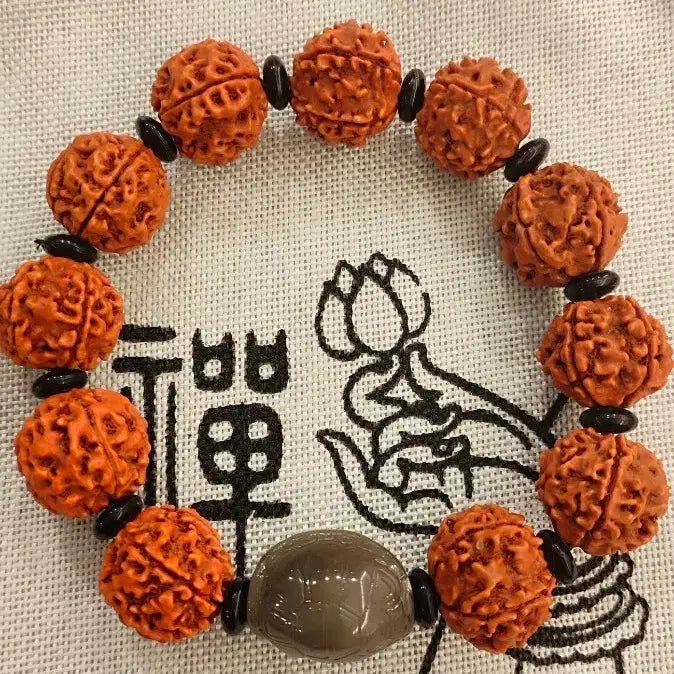 [BUNJANG] 20mm Turtle Type Rudraksha Bracelet / 네팔 대금강보리수 루드락샤  거북원석 타입 팔찌20mm