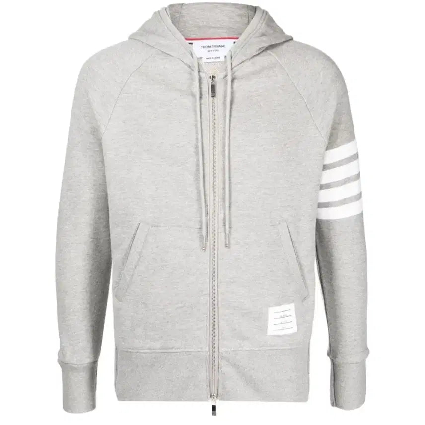 [BUNJANG] Thom Browne Grey Four-Bar Hoodie Zip-Up / 톰브라운 그레이 4선 완장 후드 집업