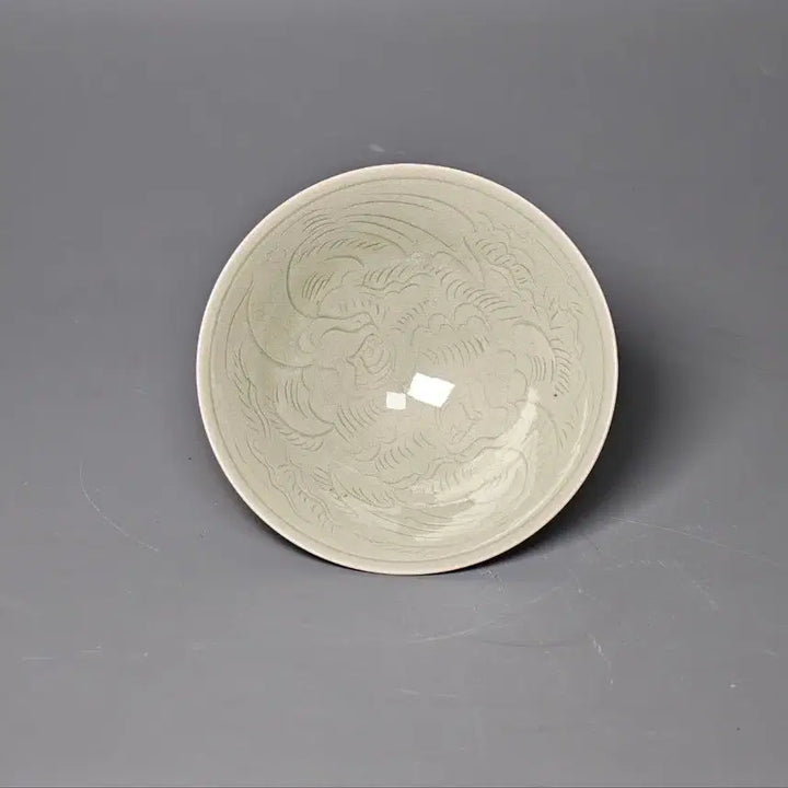 [BUNJANG] Authentic Chinese Celadon Porcelain Bowl with Phoenix Motif - Late Qing Dynasty, Guangxu Period / [진품] 청대 말기 광서제 시기 용천요 봉황문 청자완 중국도자기 골동품