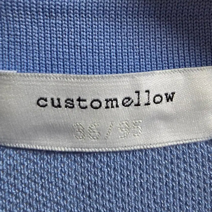 [BUNJANG] Customellow Waffle Cotton Knit Short-Sleeve T-Shirt Sky Blue / 커스텀멜로우 와플 면 니트 반팔 티셔츠 스카이블루 (95)