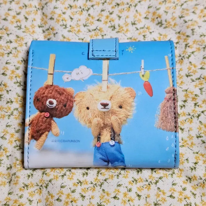 [BUNJANG] Comotti Blue Bear Pattern Vintage Wallet / 고전문구) 꼬모띠 파란색 지갑 곰돌이 패턴 고전지갑 빈티지지갑