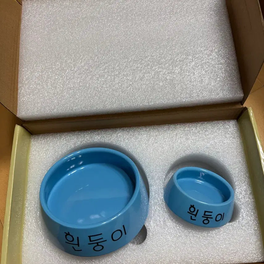 [BUNJANG] Dancomma Jjanggu &amp; Shin-chan White Dog Bowl Set / 댄꼼마 짱구 흰둥이 밥그릇