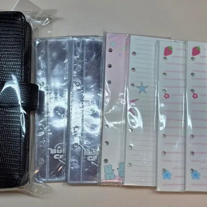 [BUNJANG] Above All Crush A6 Half Size Basic Binder (Black) with Various Inserts / 어버블크러쉬 하프 바인더 속지 포함