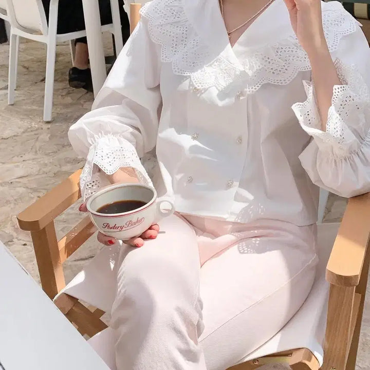 [BUNJANG] Astier Romantic Blouse Yellow / 아스띠에 로맨틱 블라우스 옐로우