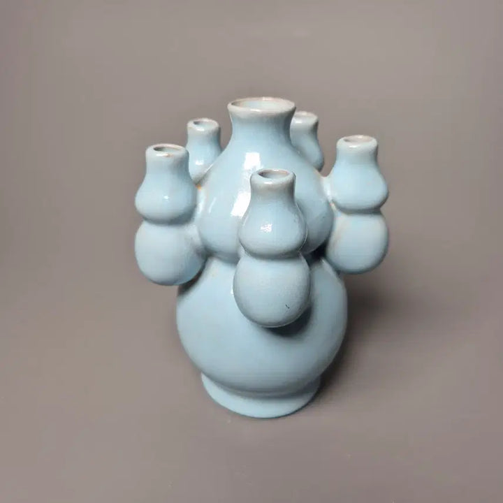 [BUNJANG] Northern Song Dynasty Yaozhou Celadon Lotus Vase / 북송 여요 청자 천청유 오련호로병 중국도자기 골동품 고미술품 수집품