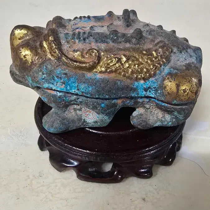 [BUNJANG] Bronze Toad Incense Burner/Ornament / 금동두꺼비(삼족섬) 향로/소품