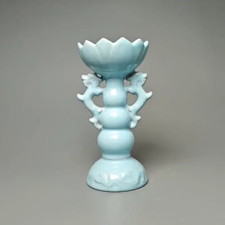 [BUNJANG] Northern Song Dynasty Yaozhou Celadon Dragon Incense Holder / 북송 여요 청자 연판문 용이 향꽂이 중국도자기 골동품 수집품