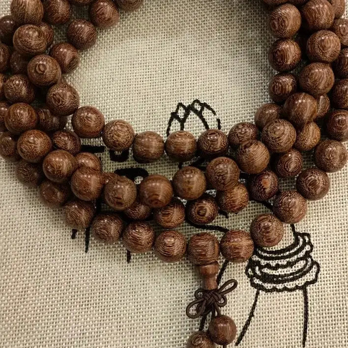 [BUNJANG] Gold Sandalwood Prayer Beads (108 Beads, 10mm) / 금사단목 고밀도 염주 108주 10mm