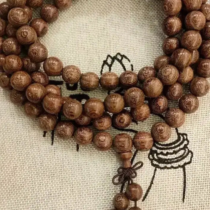 [BUNJANG] Gold Sandalwood Prayer Beads (108 Beads, 10mm) / 금사단목 고밀도 염주 108주 10mm