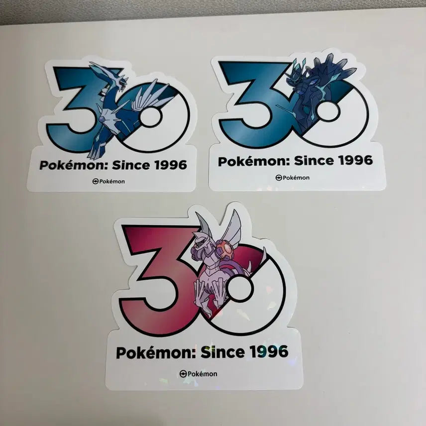 [BUNJANG] Pokemon 30th Anniversary Logo Sticker Dialga &amp; Palkia Set / 포켓몬 30주년 로고스티커 디아루가2장+펄기아