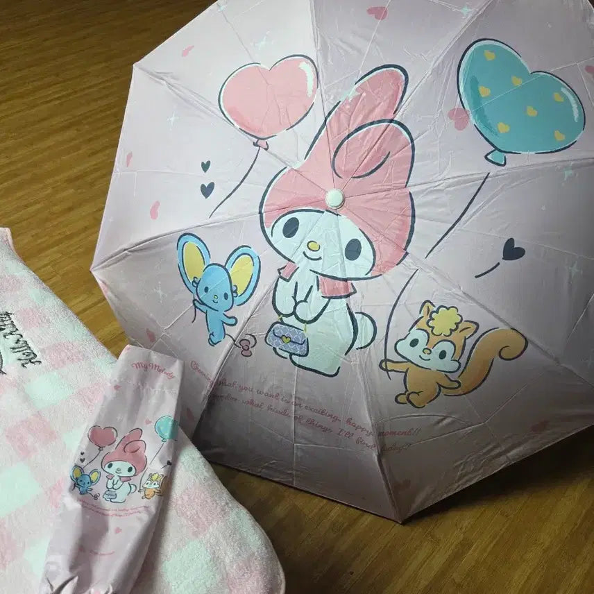[BUNJANG] My Melody Foldable Umbrella / (새상품)마이멜로디 접이식 우산 2개