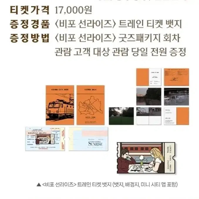 [BUNJANG] Before Sunrise Train Ticket Badge Set with Background Paper / 비포선라이즈 트레인 티켓 뱃지 + 배경지세트/ 굿즈패키지