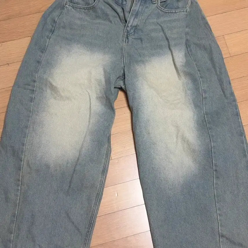 [BUNJANG] Vintage Washed Wide Denim Pants / 빈티지 워싱 와이드 데님 팬츠