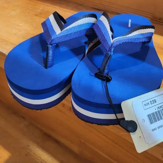 [BUNJANG] Isabel Marant Striped Flip-Flop Sandals - Blue (Size 39) / 이자벨마랑 쪼리 샌들 블루 새제품