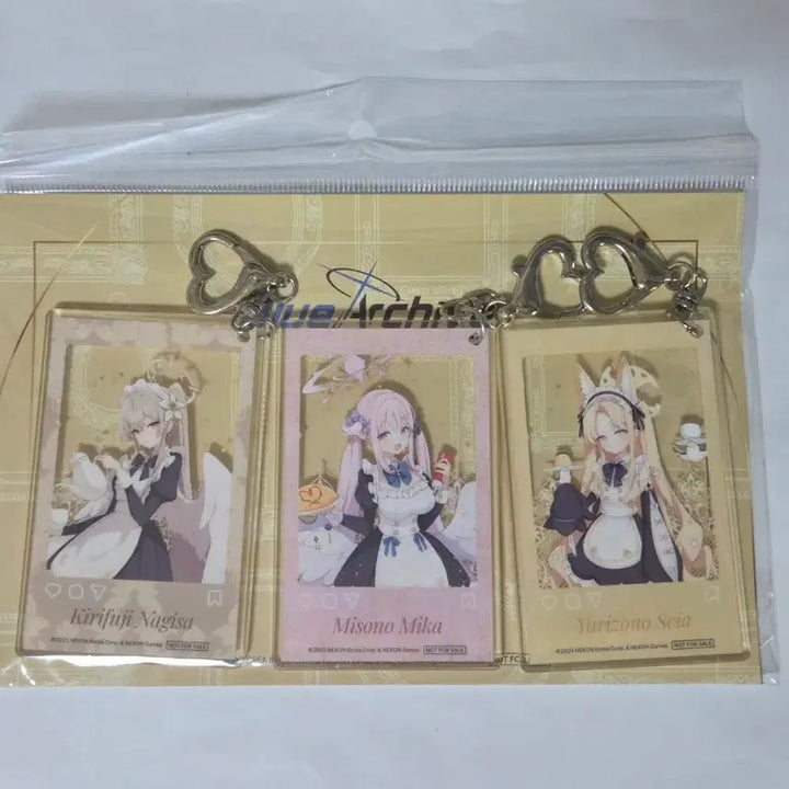 [BUNJANG] Blue Archive Aniplex Cafe Tea Party Keychain Set (Mika, Seia, Nagisa) / 블루아카이브 애니플러스 카페 특전 티파티 키링세트