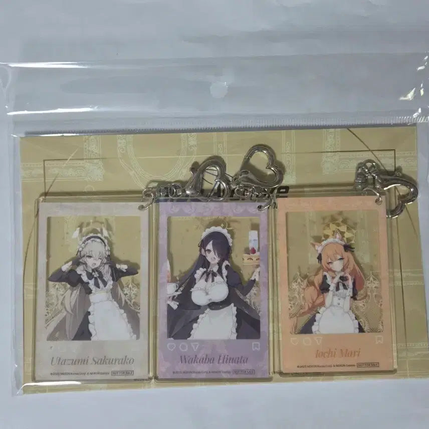 [BUNJANG] Blue Archive Aniplex Cafe Collaboration Sisterhood Keyring Set (Mari, Hinata, Sakurako) / 블루아카이브 애니플러스 카페 특전 시스터후드 키링세트