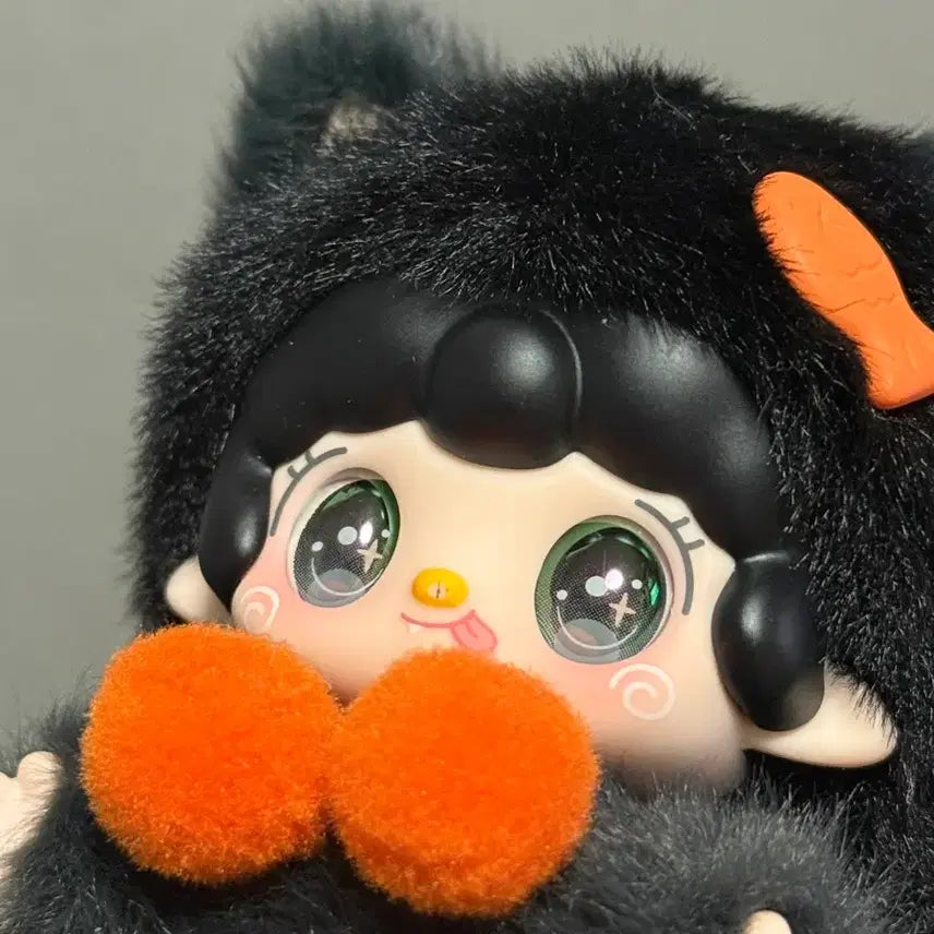 [BUNJANG] Yuki Cute Aurora Eye Black Cat Plush / 유키 귀여움 큐트 오로라눈 블랙 깜냥이 낑깡