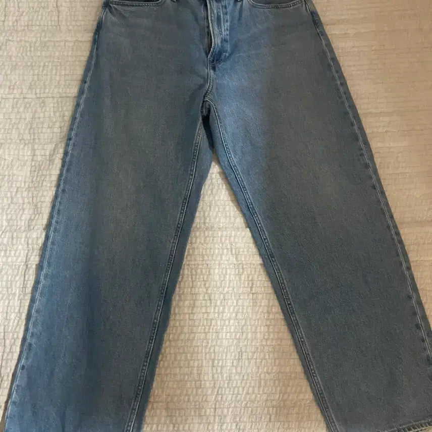 [BUNJANG] Uniqlo Wide Straight Jeans 34 Size / 유니클로 와이드 스트레이트 진 청바지 34 사이즈