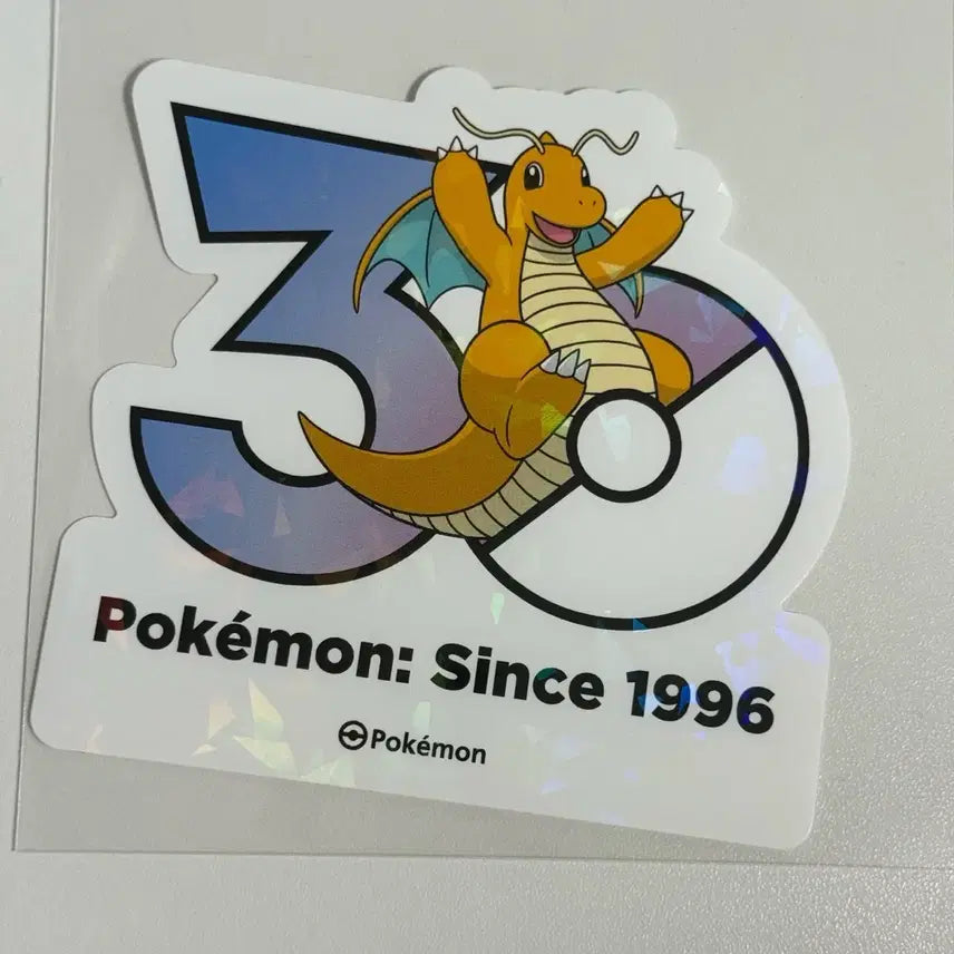 [BUNJANG] Pokemon 30th Anniversary Logo Sticker Dragonite / 포켓몬스터 30주년 로고 스티커 망나뇽