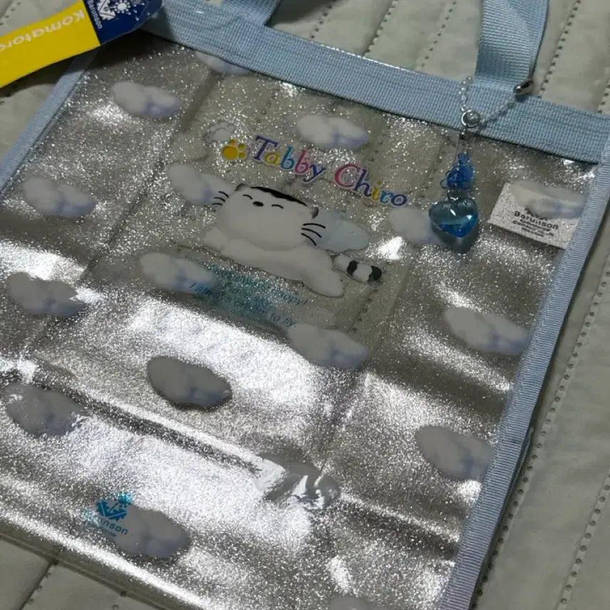 [BUNJANG] Barunson Tevichi Retro Glitter Shopping Bag / 바른손 테비치로 고전문구 고전 쇼핑백 투명 반짝이 쇼핑백