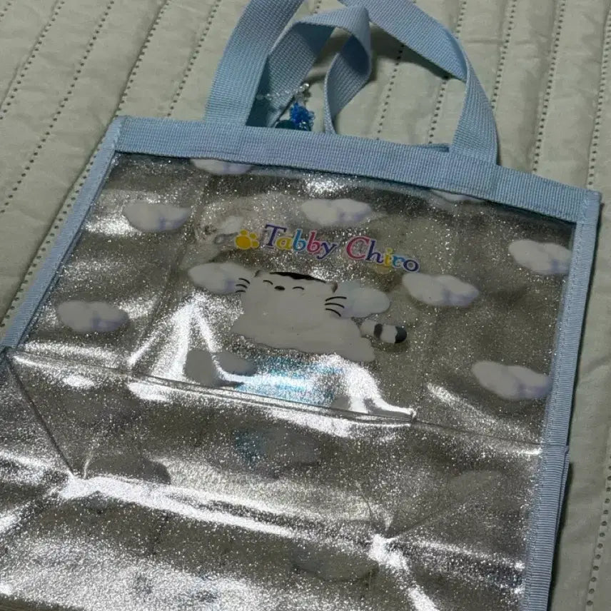 [BUNJANG] Barunson Tevichi Retro Glitter Shopping Bag / 바른손 테비치로 고전문구 고전 쇼핑백 투명 반짝이 쇼핑백