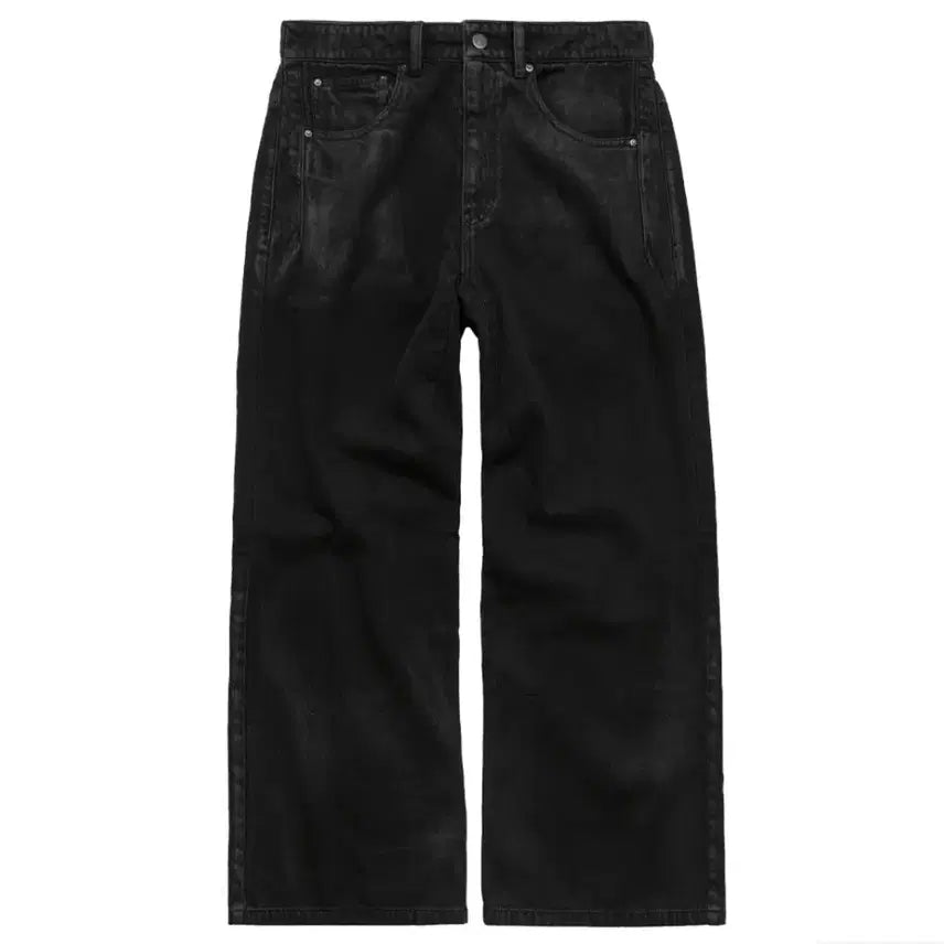 [BUNJANG] Politeru Coated Black Jeans / [2] 폴리테루 루즈드 코티드 진 코티드 블랙