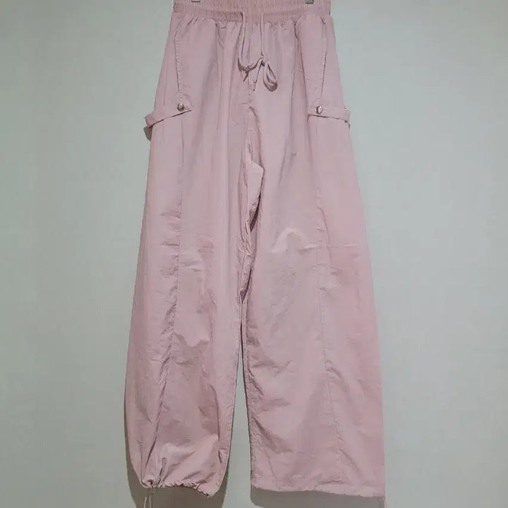 [BUNJANG] Cargo Jogger Wide Pants Pink / 새상품 카고 똑딱 조거 와이드 핑크