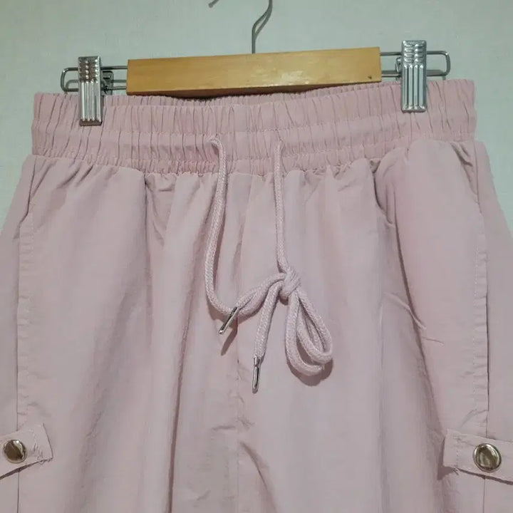 [BUNJANG] Cargo Jogger Wide Pants Pink / 새상품 카고 똑딱 조거 와이드 핑크