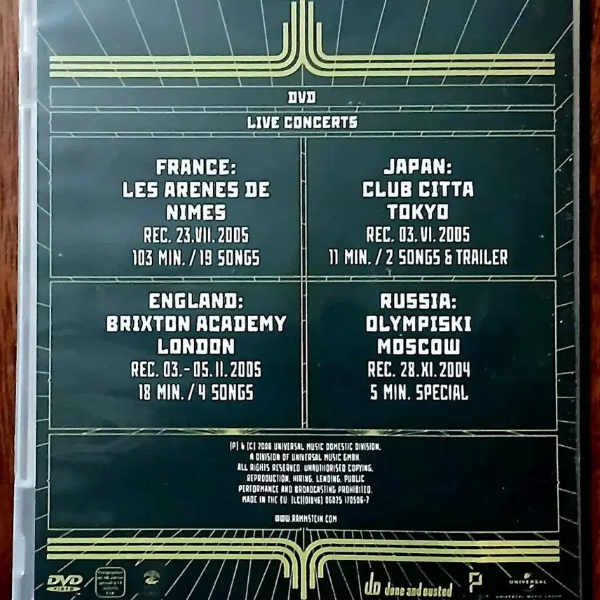 [BUNJANG] Rammstein Volkerball Live DVD / DVD  독일 밴드 람슈타인 폴커발