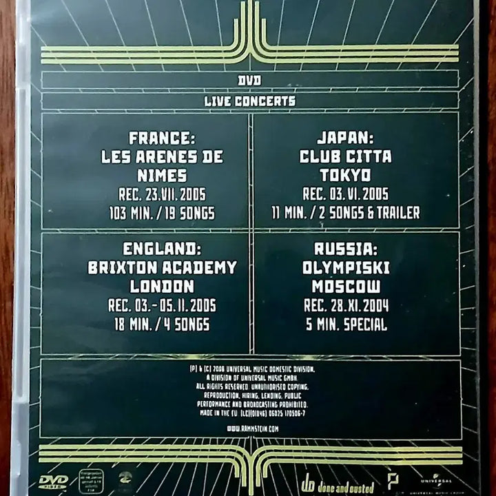 [BUNJANG] Rammstein Volkerball Live DVD / DVD  독일 밴드 람슈타인 폴커발