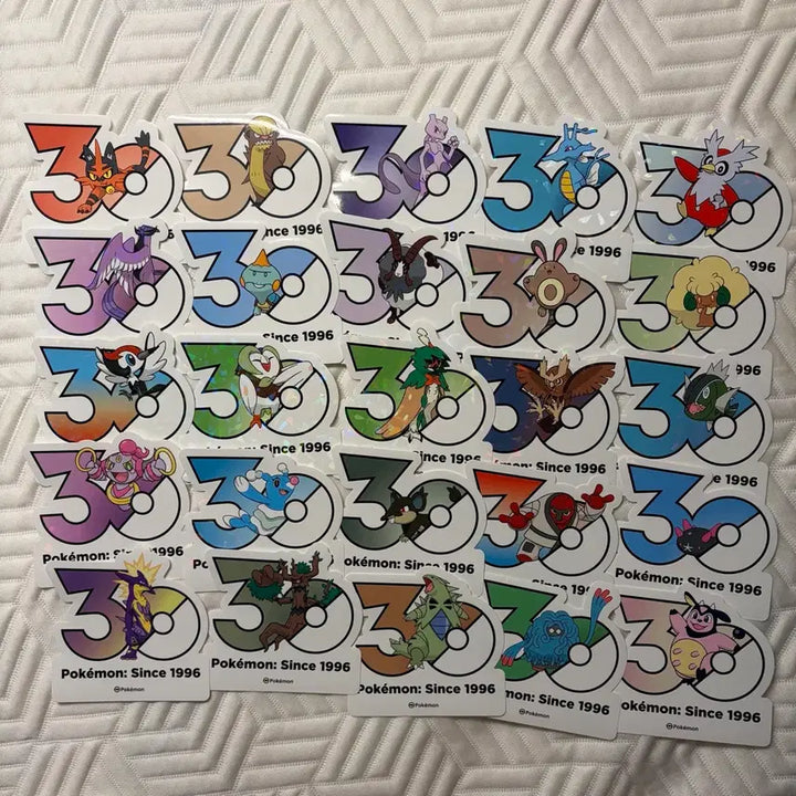 [BUNJANG] Pokemon 30th Anniversary Random Sticker Bundle (90 Stickers) / 포켓몬 30주년 랜덤 스티커 교환 총 90장
