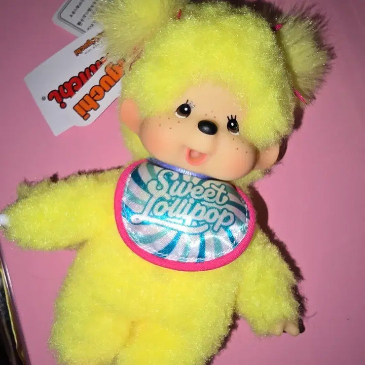 [BUNJANG] Colors Monchhichi Lollipop Lemon Color Doll / 컬러즈 몬치치 롤리팝 레몬색