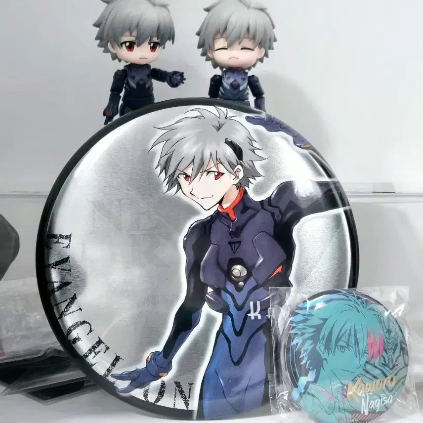 [BUNJANG] Evangelion Nagisa Kaworu Big Can Badge (Sealed) / [미개봉]에반게리온 나기사카오루 빅캔뱃지 에반게리온 카오루