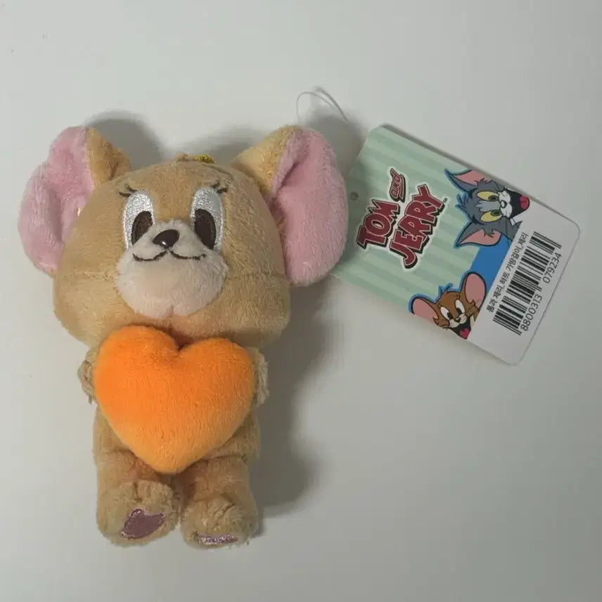 [BUNJANG] Tom and Jerry Jerry Orange Heart Doll Keychain / 톰과 제리 인형 오렌지 하트