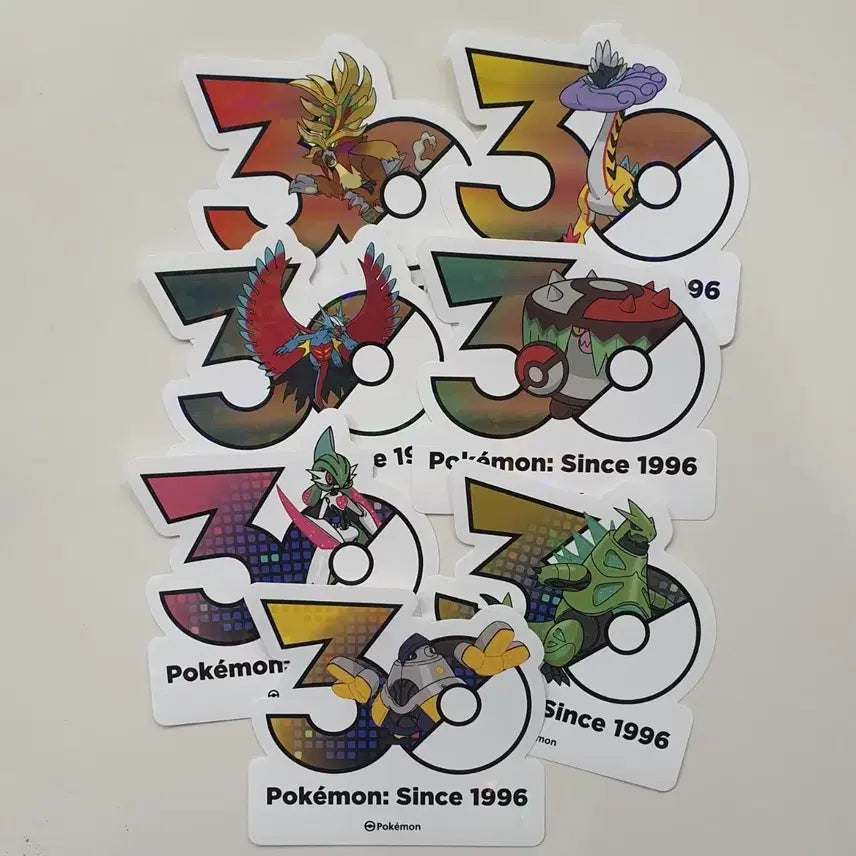 [BUNJANG] Pokemon 30th Anniversary Logo Sticker Set - Paradox Pokemon Bundle / 포켓몬 30주년 로고 스티커 고동치는달 외 패러독스 포켓몬 일괄