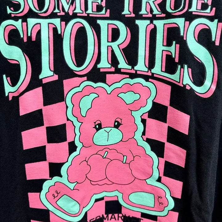 [BUNJANG] Olfitt Closet Oversized Check Bear Graphic T-Shirt / 빅사이즈 체크 곰 박스티