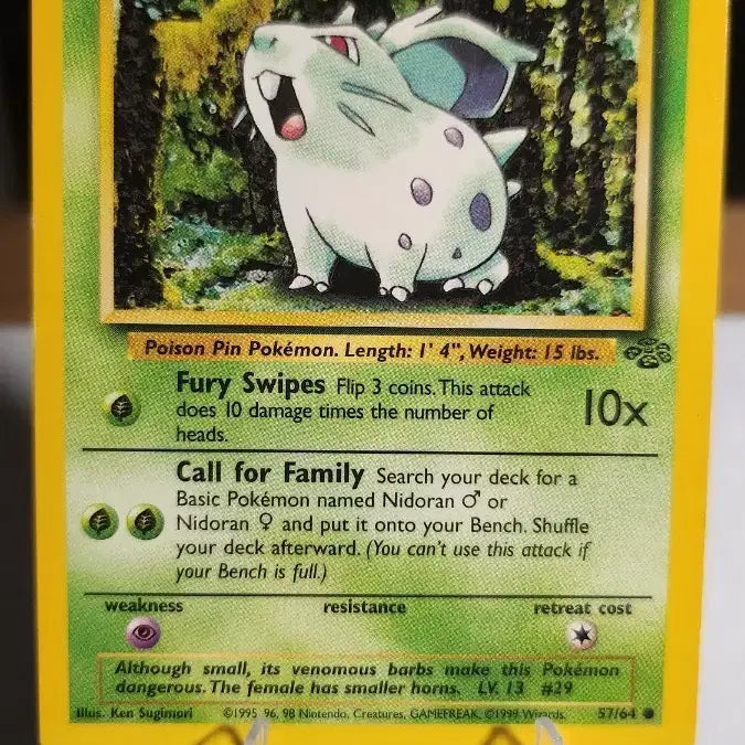 [BUNJANG] Pokemon Nidran LV.13 57/64 English Edition Card / 포켓몬 카드 니드런  LV.13 57/64 영문퍈