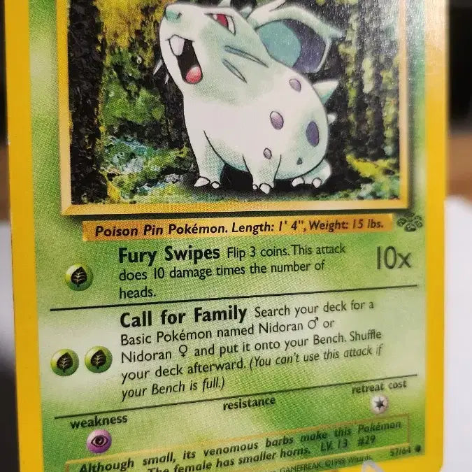 [BUNJANG] Pokemon Nidran LV.13 57/64 English Edition Card / 포켓몬 카드 니드런  LV.13 57/64 영문퍈