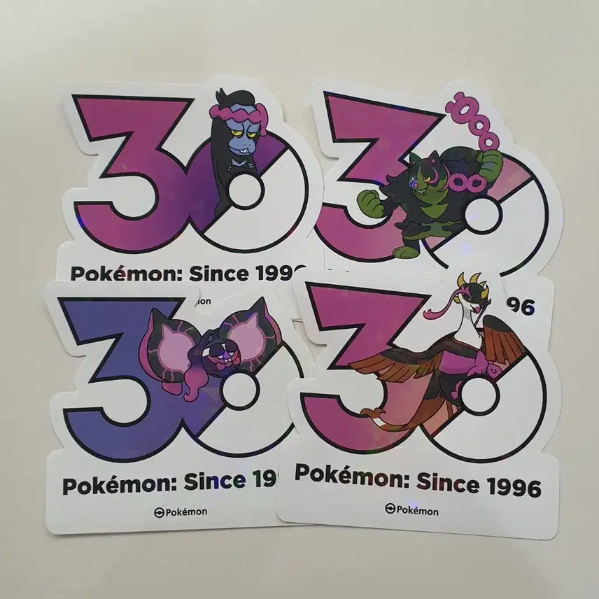 [BUNJANG] Pokemon 30th Anniversary Logo Sticker Bundle Set / 포켓몬 30주년 로고 스티커 이야후 조타구 복숭악동 기로치 일괄