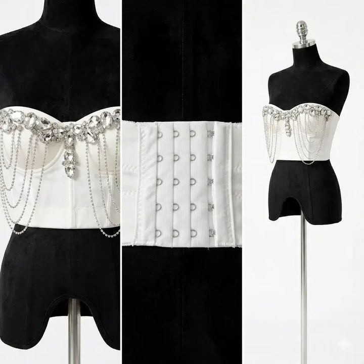 [SOLD OUT] 화이트 큐빅 탑