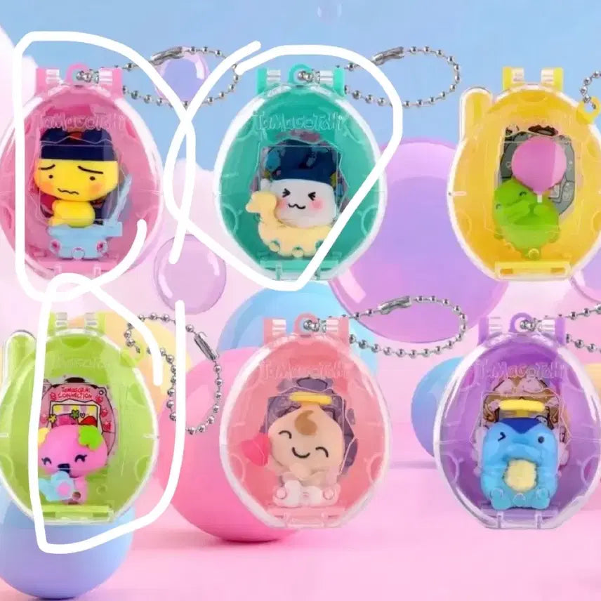 [BUNJANG] Tamagotchi Collectible Connection Case Figure Ploop Time Mamechi Mimitchi Flowertchi / 다마고치 콜렉터블 커넥션 케이스 피규어 풉타임 마메치 미미치 플라워치