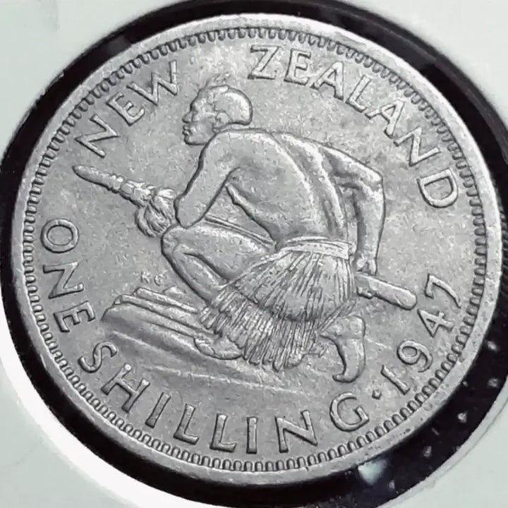 [BUNJANG] 1947 New Zealand 1 Shilling Coin / 뉴질랜드 1947년 1실링.외국주화 주화 화폐 동전