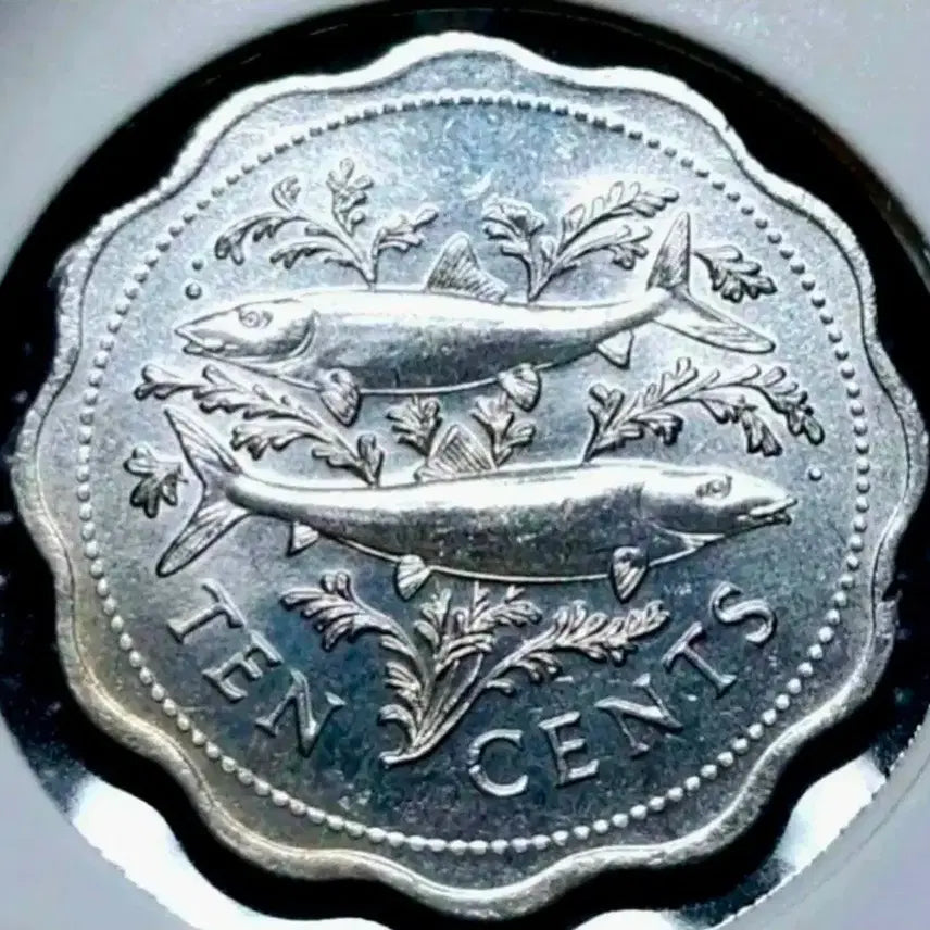 [BUNJANG] Bahamas 1985 10 Cent Uncirculated Coin / 바하마 1985년 미사용 10센트.외국주화 주화 화폐 동전