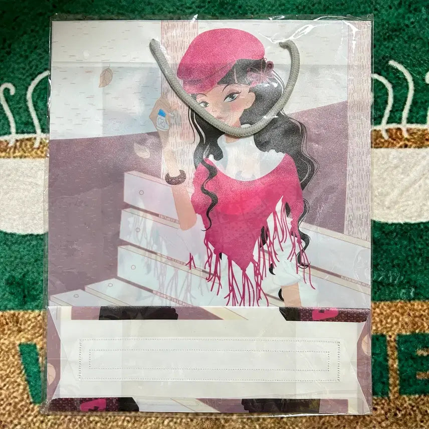 [BUNJANG] Lotteria Wallpaper Illustration Shopping Bag / 고전문구 롯데리아 벽지 st 일러스트 쇼핑백